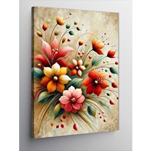 Kanvas Tablo Zarif Çiçek Deseni 100x140 cm