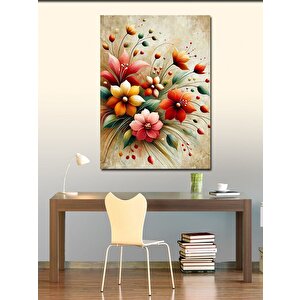 Kanvas Tablo Zarif Çiçek Deseni 100x140 cm