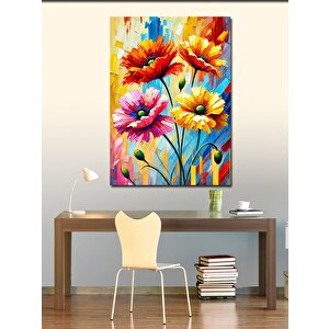 Kanvas Tablo Renkli Çiçek Deseni 50x70 cm