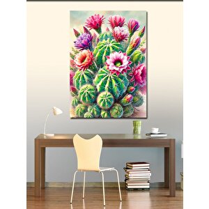 Kanvas Tablo Çiçek Açmış Kaktüsler 50x70 cm