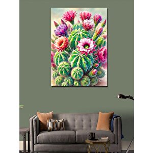 Kanvas Tablo Çiçek Açmış Kaktüsler 50x70 cm