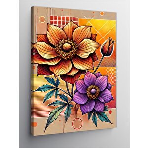 Kanvas Tablo Renkli Çiçek Motifi 100x140 cm