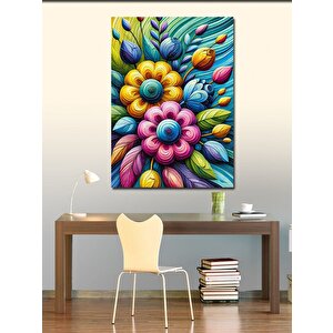 Kanvas Tablo Renkli Çiçek Aranjmanı 70x100 cm