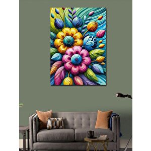 Kanvas Tablo Renkli Çiçek Aranjmanı 70x100 cm