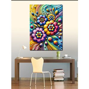 Kanvas Tablo Canlı Çiçek Motifleri 70x100 cm