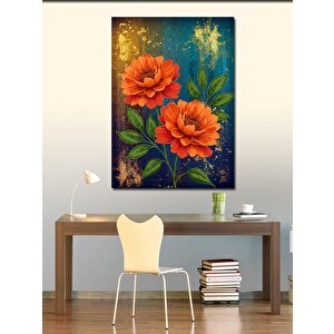 Kanvas Tablo Kırmızı Çiçek Demeti 100x140 cm