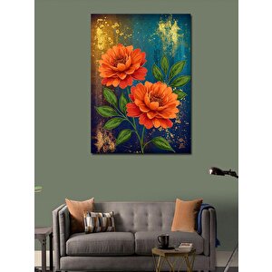 Kanvas Tablo Kırmızı Çiçek Demeti 100x140 cm