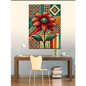 Kanvas Tablo Retro Çiçek Motifi 100x140 cm