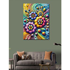 Kanvas Tablo Canlı Çiçek Motifleri 50x70 cm