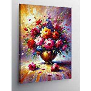 Kanvas Tablo Canlı Çiçek Buketi 70x100 cm