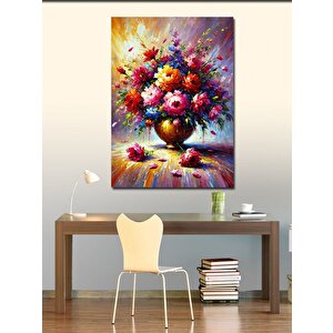 Kanvas Tablo Canlı Çiçek Buketi 70x100 cm