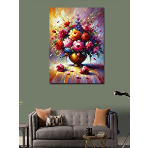 Kanvas Tablo Canlı Çiçek Buketi 70x100 cm