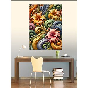 Kanvas Tablo Renkli Çiçek Deseni 100x140 cm