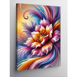 Kanvas Tablo Renkli Çiçek Çizimi 70x100 cm