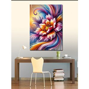 Kanvas Tablo Renkli Çiçek Çizimi 70x100 cm