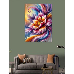 Kanvas Tablo Renkli Çiçek Çizimi 70x100 cm