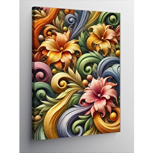Kanvas Tablo Renkli Çiçek Deseni 50x70 cm