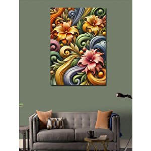 Kanvas Tablo Renkli Çiçek Deseni 50x70 cm