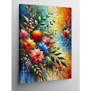 Kanvas Tablo Renkli Çiçek Buketi 70x100 cm