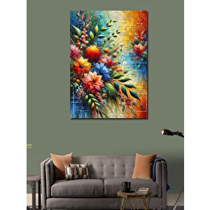 Kanvas Tablo Renkli Çiçek Buketi 70x100 cm