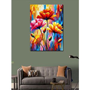 Kanvas Tablo Renkli Çiçek Deseni 70x100 cm