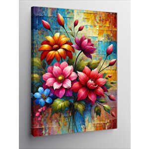 Kanvas Tablo Soyut Çiçek Patlaması 100x140 cm