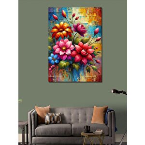 Kanvas Tablo Soyut Çiçek Patlaması 100x140 cm
