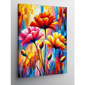 Kanvas Tablo Renkli Çiçek Deseni 50x70 cm
