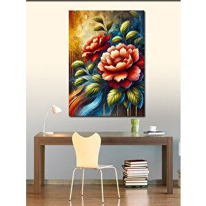 Kanvas Tablo Renkli Çiçek Deseni 50x70 cm