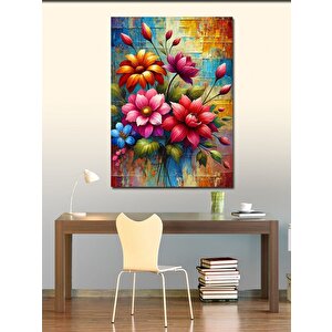 Kanvas Tablo Soyut Çiçek Patlaması 70x100 cm
