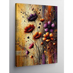 Kanvas Tablo Renkli Çiçek Dalgalanması 50x70 cm
