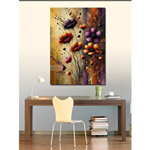 Kanvas Tablo Renkli Çiçek Dalgalanması 50x70 cm