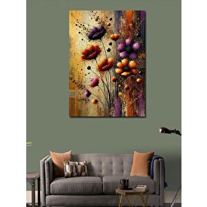 Kanvas Tablo Renkli Çiçek Dalgalanması 50x70 cm