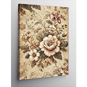 Kanvas Tablo Vintage Çiçek Deseni 100x140 cm