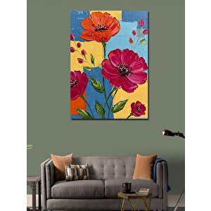 Kanvas Tablo Renkli Çiçek Deseni 100x140 cm
