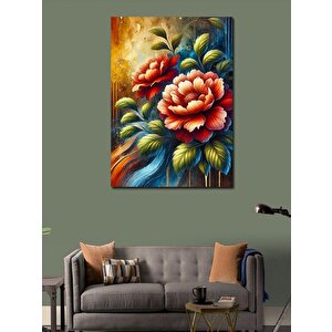 Kanvas Tablo Renkli Çiçek Deseni 70x100 cm