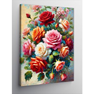 Kanvas Tablo Renkli Çiçek Buketi 100x140 cm