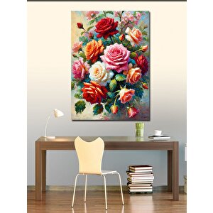 Kanvas Tablo Renkli Çiçek Buketi 100x140 cm