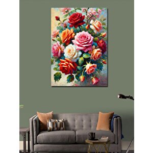 Kanvas Tablo Renkli Çiçek Buketi 100x140 cm