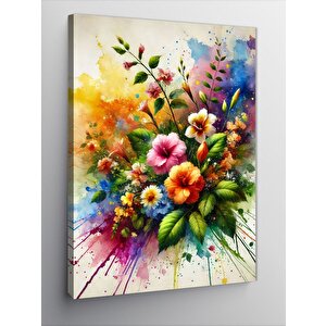Kanvas Tablo Çiçek Patlaması Sanatı 100x140 cm