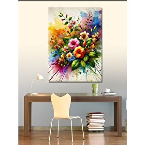 Kanvas Tablo Çiçek Patlaması Sanatı 100x140 cm
