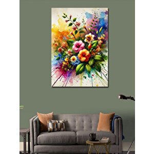 Kanvas Tablo Çiçek Patlaması Sanatı 100x140 cm