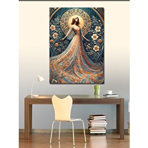 Kanvas Tablo Çiçek Elbiseli Kadın 50x70 cm