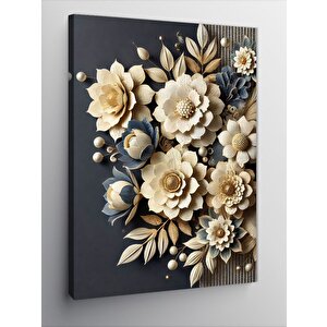 Kanvas Tablo Beyaz Çiçek Demeti 70x100 cm