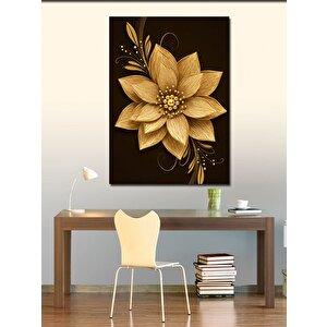 Kanvas Tablo Altın Çiçek Tasarımı 100x140 cm