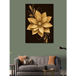 Kanvas Tablo Altın Çiçek Tasarımı 100x140 cm