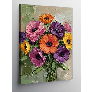 Kanvas Tablo Renkli Çiçek Aranjmanı 50x70 cm