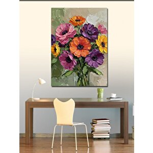 Kanvas Tablo Renkli Çiçek Aranjmanı 50x70 cm