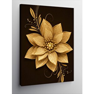 Kanvas Tablo Altın Çiçek Tasarımı 70x100 cm