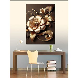 Kanvas Tablo Altın Çiçek Deseni 50x70 cm